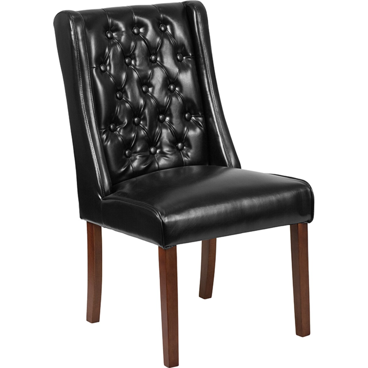 Flash Furniture HERCULES Preston Series Black Leather Tufted Parsons Chair